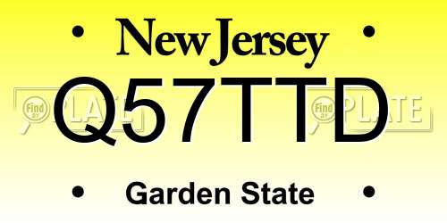 Q57TTD New Jersey License Plate