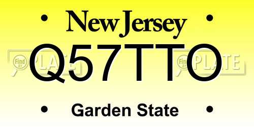 Q57TTO New Jersey License Plate