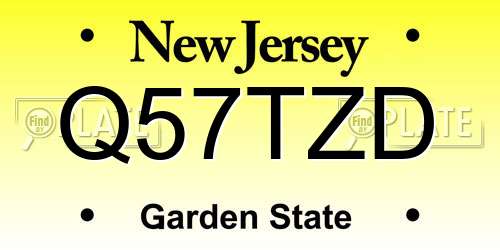 Q57TZD New Jersey License Plate