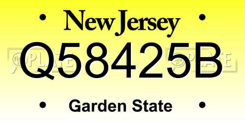 Q58425B New Jersey License Plate