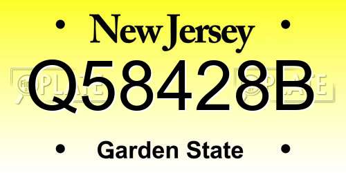 Q58428B New Jersey License Plate