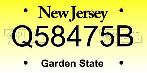 Q58475B New Jersey License Plate