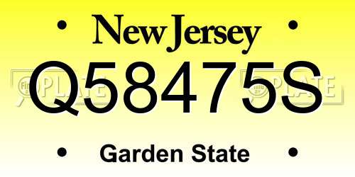 Q58475S New Jersey License Plate