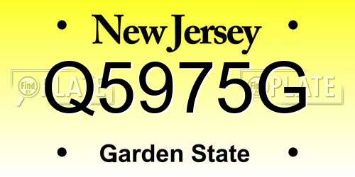 Q5975G New Jersey License Plate