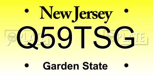 Q59TSG New Jersey License Plate