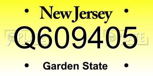 Q609405 New Jersey License Plate