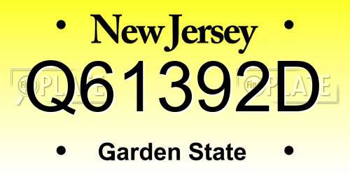 Q61392D New Jersey License Plate