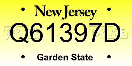 Q61397D New Jersey License Plate