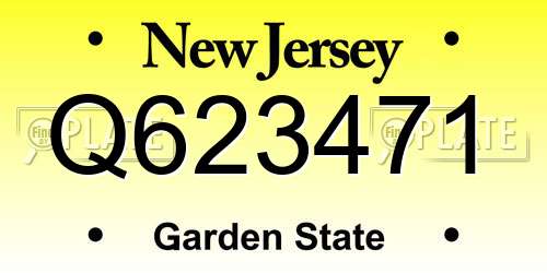 Q623471 New Jersey License Plate