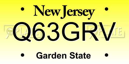 Q63GRV New Jersey License Plate