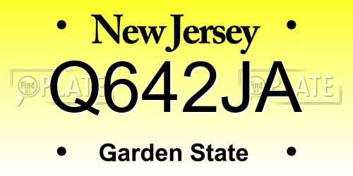 Q642JA New Jersey License Plate