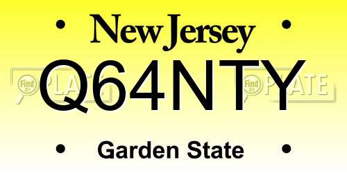 Q64NTY New Jersey License Plate