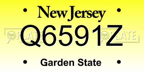 Q6591Z New Jersey License Plate