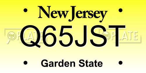 Q65JST New Jersey License Plate