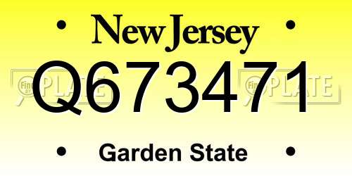 Q673471 New Jersey License Plate