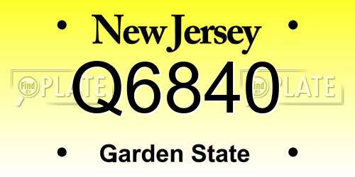 Q6840 New Jersey License Plate