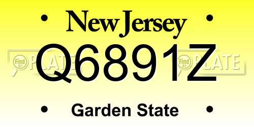 Q6891Z New Jersey License Plate