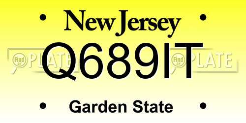 Q689IT New Jersey License Plate