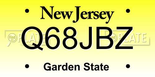 Q68JBZ New Jersey License Plate