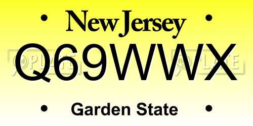 Q69WWX New Jersey License Plate
