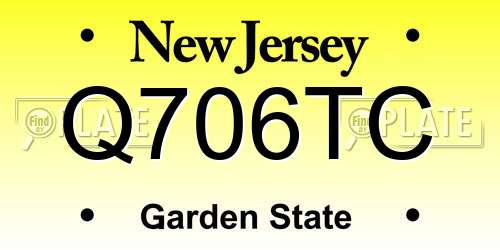 Q706TC New Jersey License Plate