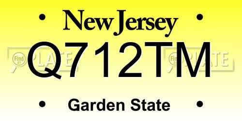 Q712TM New Jersey License Plate