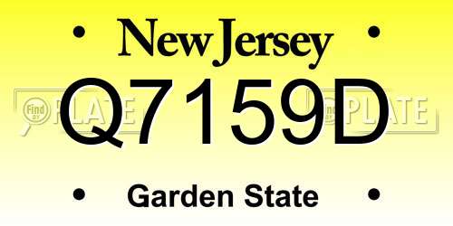 Q7159D New Jersey License Plate