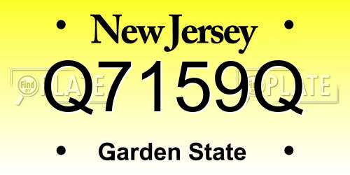 Q7159Q New Jersey License Plate