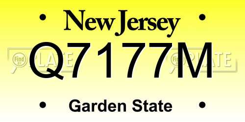 Q7177M New Jersey License Plate