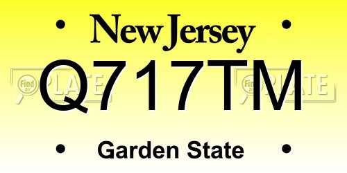Q717TM New Jersey License Plate