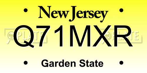 Q71MXR New Jersey License Plate