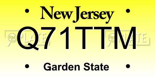 Q71TTM New Jersey License Plate