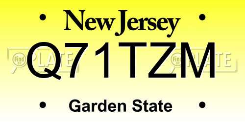 Q71TZM New Jersey License Plate