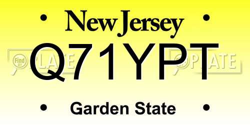 Q71YPT New Jersey License Plate
