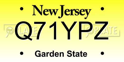 Q71YPZ New Jersey License Plate