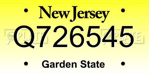 Q726545 New Jersey License Plate