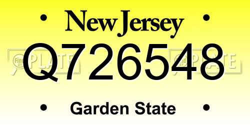 Q726548 New Jersey License Plate