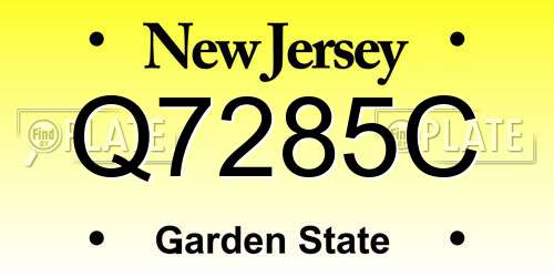 Q7285C New Jersey License Plate