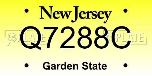 Q7288C New Jersey License Plate
