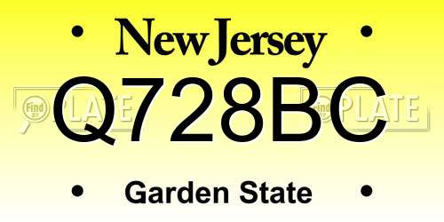 Q728BC New Jersey License Plate