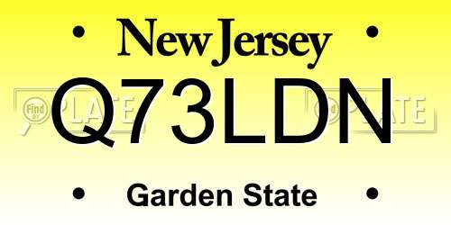 Q73LDN New Jersey License Plate