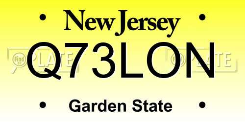 Q73LON New Jersey License Plate
