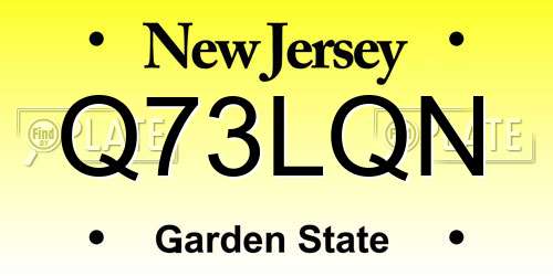 Q73LQN New Jersey License Plate