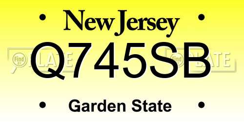 Q745SB New Jersey License Plate