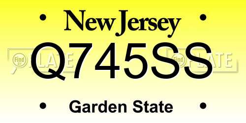 Q745SS New Jersey License Plate