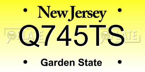 Q745TS New Jersey License Plate