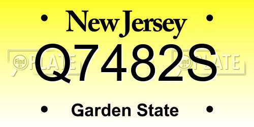 Q7482S New Jersey License Plate