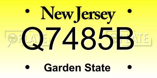 Q7485B New Jersey License Plate