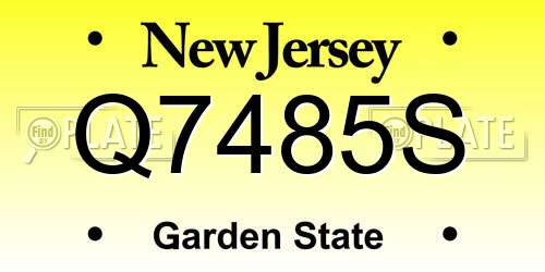 Q7485S New Jersey License Plate