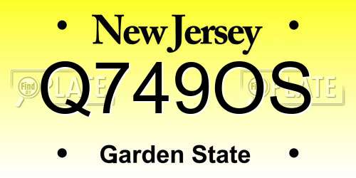 Q749OS New Jersey License Plate